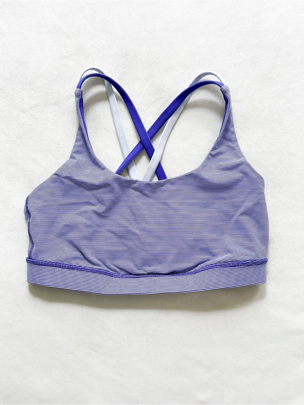 lululemon athletica Striped Crisscross Sports Bra - Lavender Purple